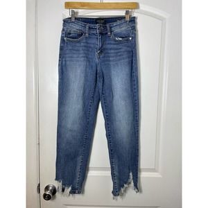 Judy Blue Mid Rise Distressed Slim Fit Cropped Jeans, Size 5/27